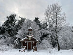 Часовня Сергия Радонежского (Moscow Region, Balashikha Urban District, Pamyatnik prirody Starinny park i kvartaly 1, 3, 4, 9 Saltykovskogo uchastka Balashikhinskogo lesoparka), chapel, memorial cross