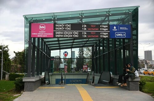 Göztepe Metro İstasyonu (Ünalan Mah., Göztepe Kavşağı, Kadıköy, İstanbul, Türkiye), metro istasyonu  Üsküdar'dan