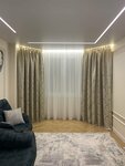 Шторы, карнизы (rabochiy posyolok Tuchkovo, ulitsa Partizan, 4), curtains, curtain rods