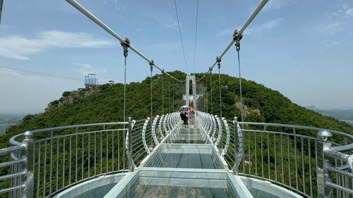 Landmark, attraction Longjing City 5D Glass Suspension Bridge, Jilin, photo