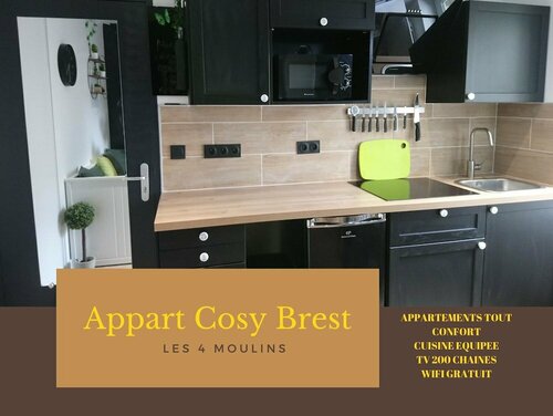 Гостиница Appart Cosy Brest Les 4 Moulins в Бресте