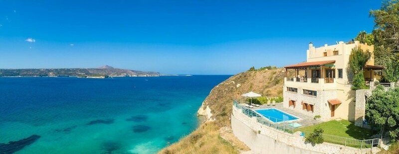 Гостиница Souda Bay View Large Private Pool Walk to Beach Sea Views A C Wifi - 2119