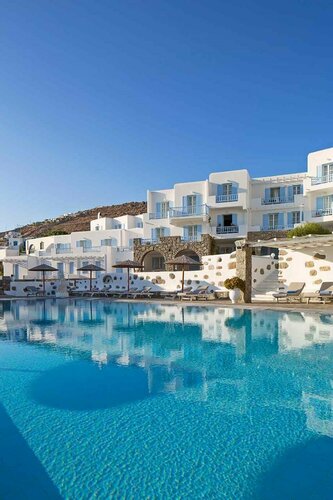 Внешний вид отеля Manoulas Beach Mykonos Resort в Агиосе Иоаннисе Диакофтисе, фото 1