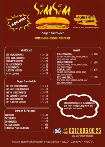 SimSim Baget Sandwich, yemek salonu, gastromarket, Ankara, Çankaya