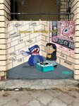 Граффити Лило и Стич (Большая Московская ул., 22А), стрит-арт во Владимире