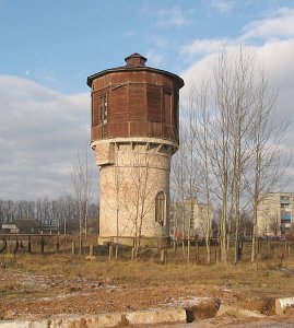 Бывшая водонапорная башня (Minski District, agragaradok Mihanavichy), landmark, attraction