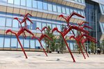 A flock of flamingos flying up (Máńgilik El dańǵyly, C3.6), escultura de genero