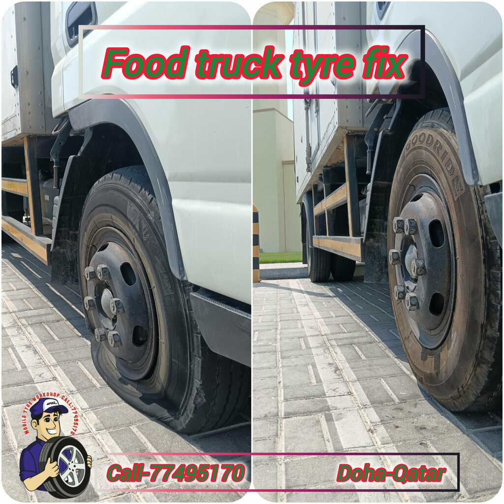 تركيب وتصليح الإطارات Tyre puncture Home Service Qtr ، الدوحة، صورة