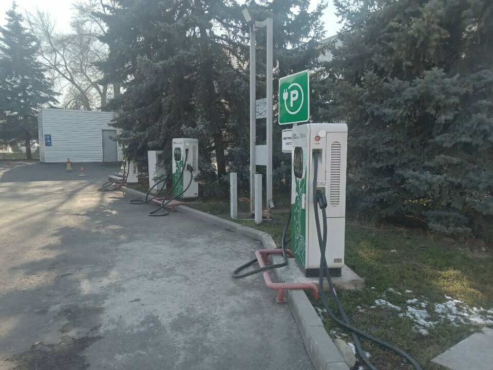 Electric car charging station Qazaq, Almaty, photo