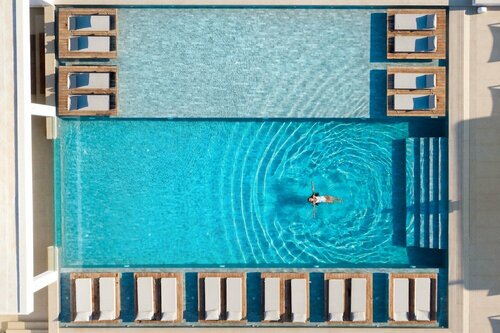 Внешний вид отеля Manoulas Beach Mykonos Resort в Агиосе Иоаннисе Диакофтисе, фото 4