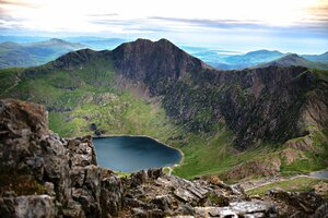Snowdon 1085 meters (Wales, Gwynedd), mountain peak