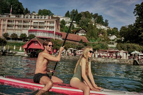 Внешний вид отеля Hermitage Lake Lucerne - Beach Club & Lifestyle Hotel в Люцерне, фото 3