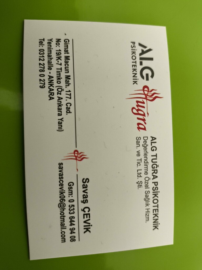 Medical examination Alg Tugra Psychotechnical Evaluation Center, Ankara, photo