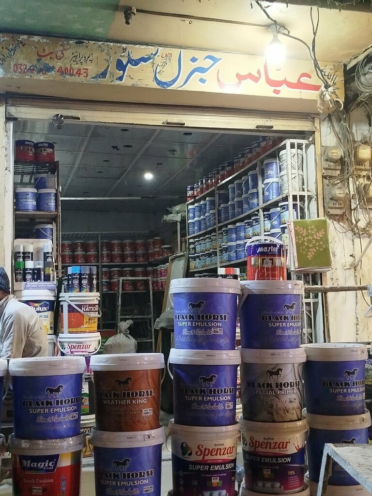 Paintwork materials Abbas jnerl store, Lahore, photo