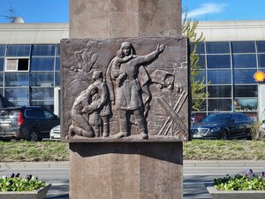 Памятная стела Ржевский коридор блокады (Saint Petersburg, Revolyutsii Highway), monumento, memorial