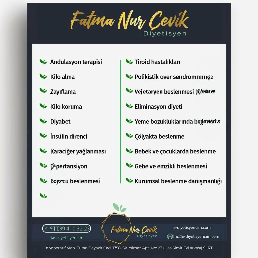 Private practice doctors Dietitian Fatma Nur Cevik and Andulation Therapy Center, Siirt, photo