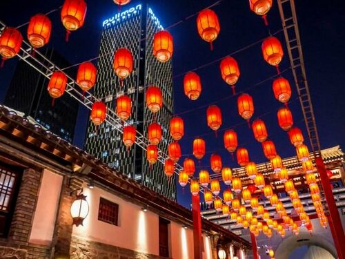 Внешний вид отеля Pullman Yantai Center в Яньтае, фото 4