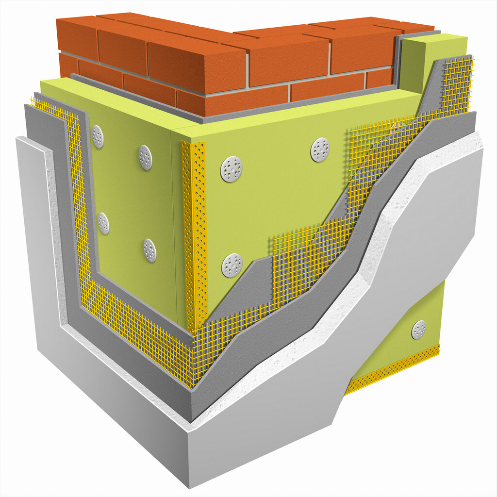 система мокрого штукатурного фасада