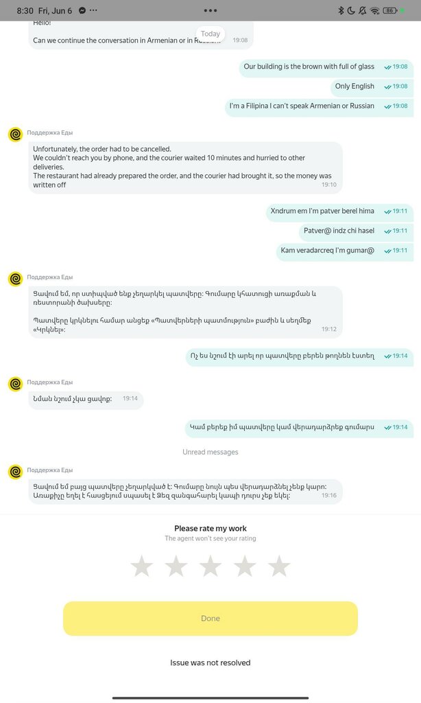 Courier services Yandex Dostavka, Yerevan, photo