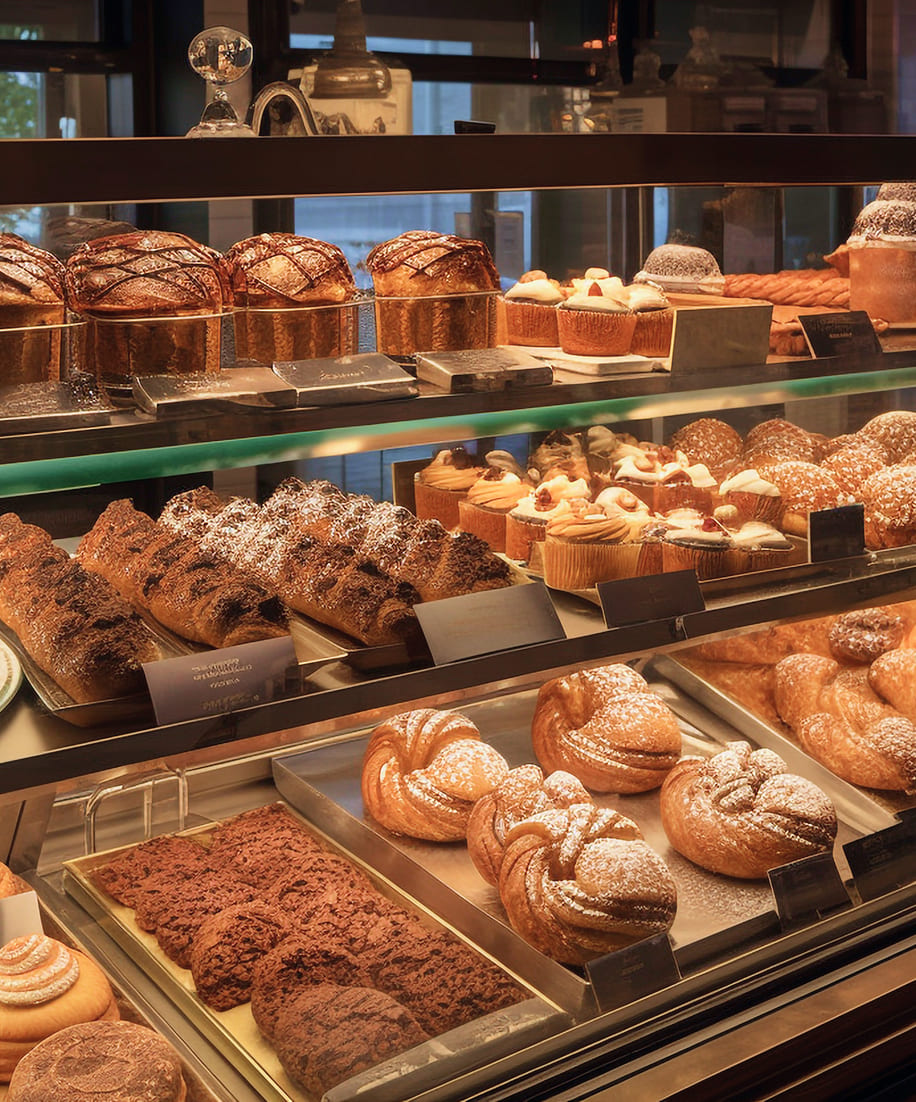 Assortiment de pains sur un comptoir
