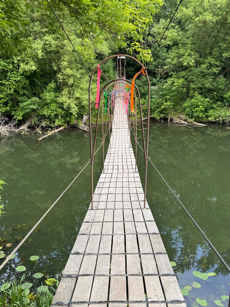 Landmark, attraction Suspended bridge in Zarya microdistrict, Kursk, photo