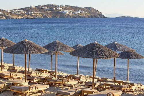 Внешний вид отеля Manoulas Beach Mykonos Resort в Агиосе Иоаннисе Диакофтисе, фото 2