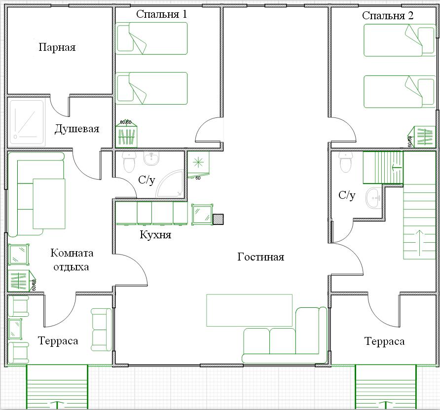 Фото Загородный дом с русской баней