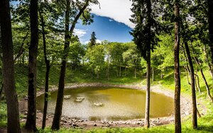 Meteorite crater Kaali (Saare County, Saaremaa Parish, Kaali village, Kaalijärv), landmark, attraction