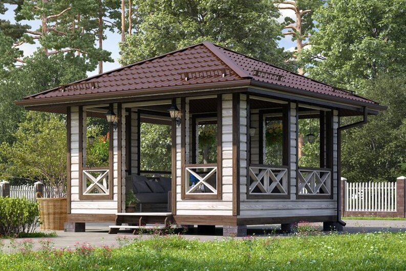 Эскизы беседок - Каталог проектов коттеджей, дачных домов, домов из пеноблоков, 