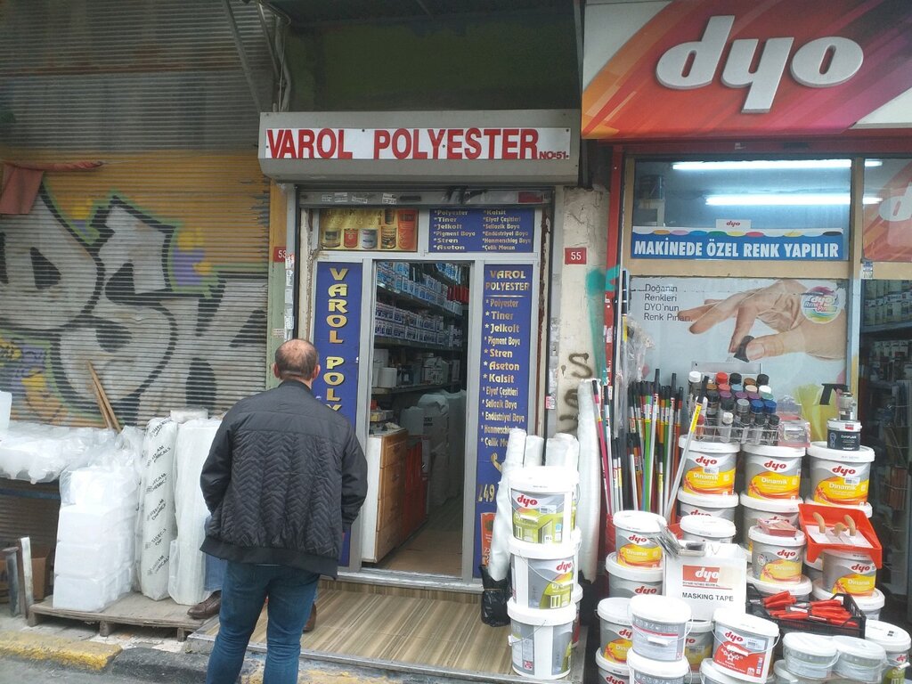 Boya ve cila malzemeleri üretim ve satış yerleri Varol Boya, Beyoğlu, foto