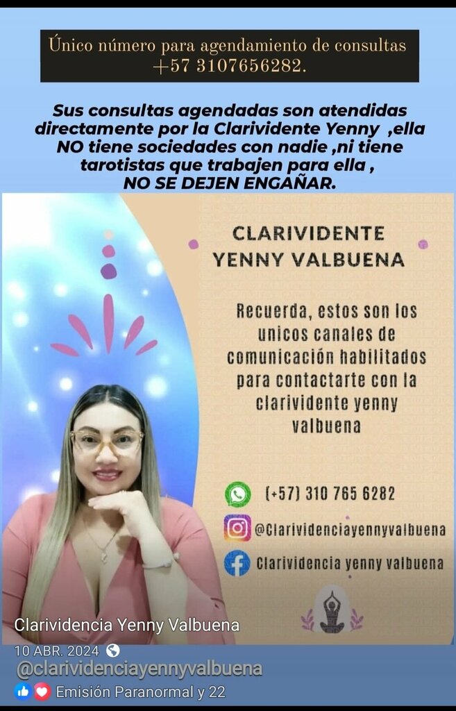 Magic and esoterics Medium Yenny Valbuena Clarividente, Bogota, photo