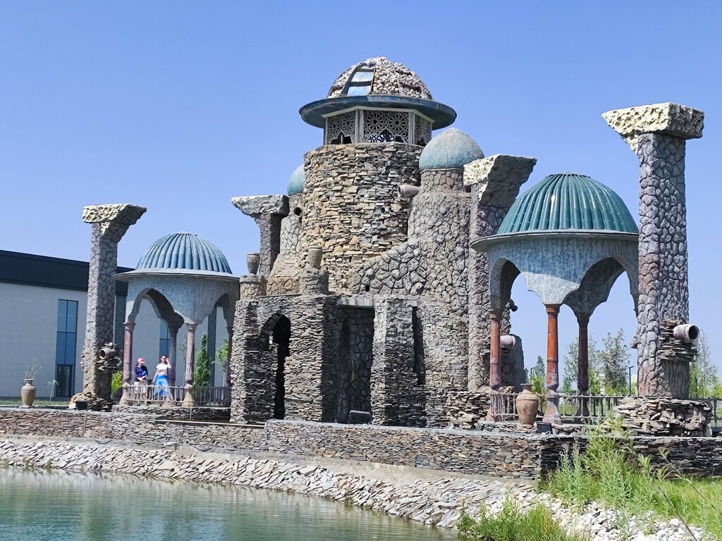 Landmark, attraction Fairy Castle with Waterfall, Samarqand Province, photo