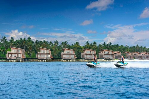 Внешний вид отеля The St. Regis Maldives Vommuli Resort в Ресорте Сент-Реджисе Воммули, Мальдивах, фото 5