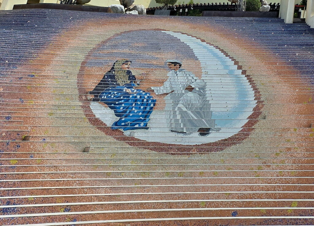 Memorial site, local landmark Lightning Stairs, Doha, photo
