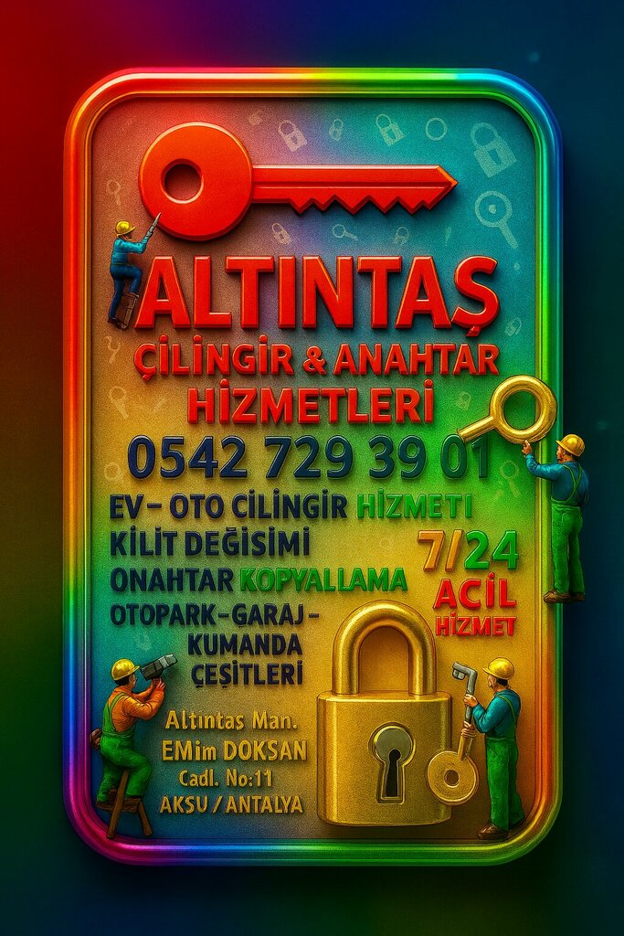 Locks installation, repair, opening Locksmith Keymaker Altintas Aksu, Antalya, photo