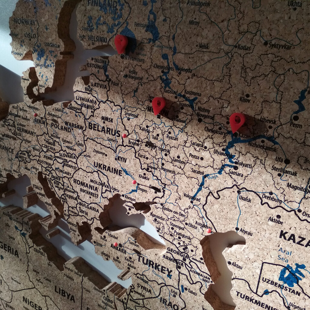 Карта россии пробковая на стену