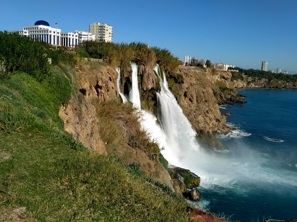 Landmark, attraction Upper Düden Waterfall, Antalya, photo