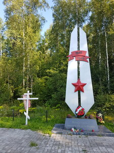 Воинский мемориал Урочище Липовик (Leningrad Region, Kirishskiy rayon, Kusinskoye selskoye poseleniye, Bratskoye kladbishche), monument, memorial