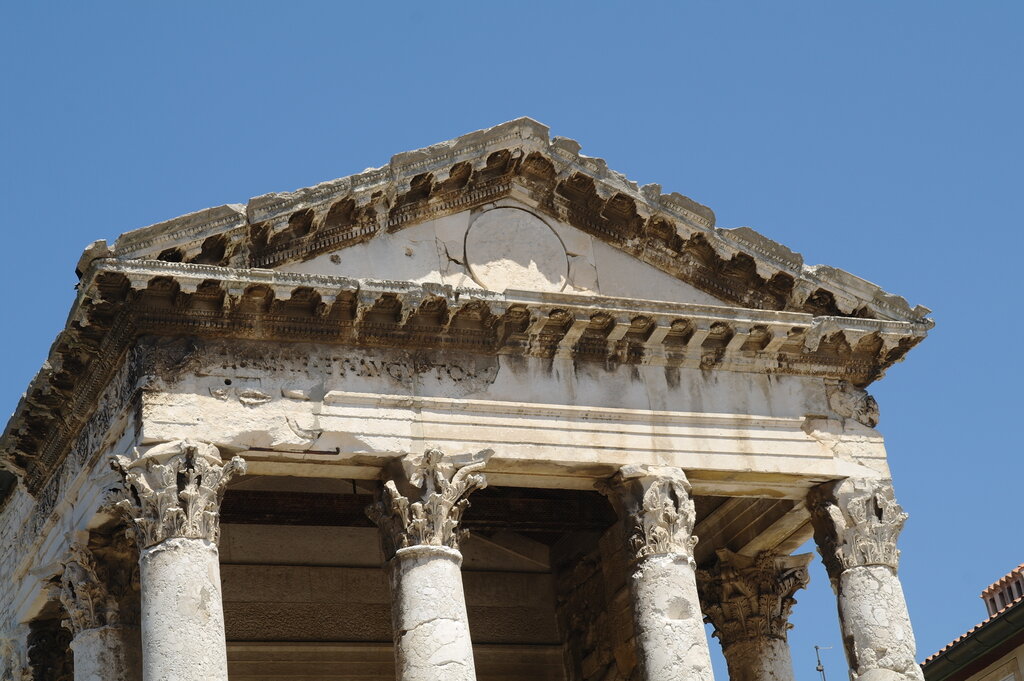 Landmark, attraction The Temple of Augustus, Pula, photo