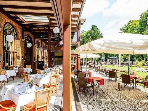 Внешний вид отеля Dorint Herrenkrug Parkhotel Magdeburg в Магдебурге, фото 4