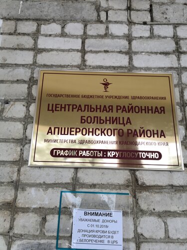 Hospital Bolnitsa, Tsentralnaya, Rayonnaya, Muz, Apsheronsk, photo