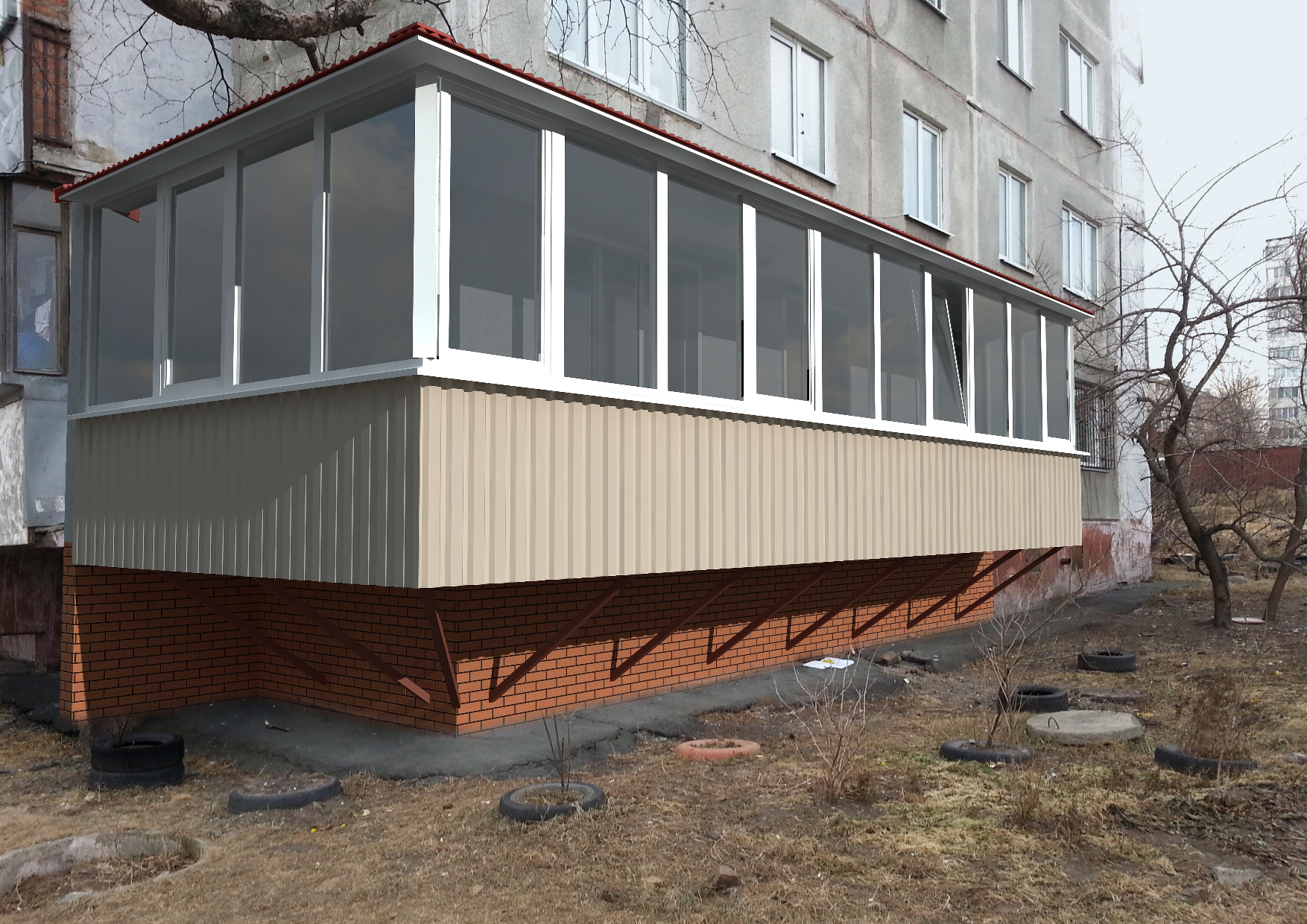 Балкон пристрой фото Больше не работает: СтройБалкон, остекление балконов и лоджий, Приморский край, 