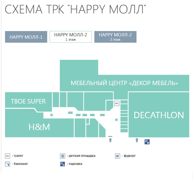 Хэппи молл схема магазинов