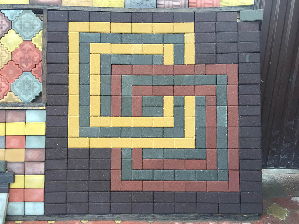 Рисунки тротуарной плитки из двух цветов