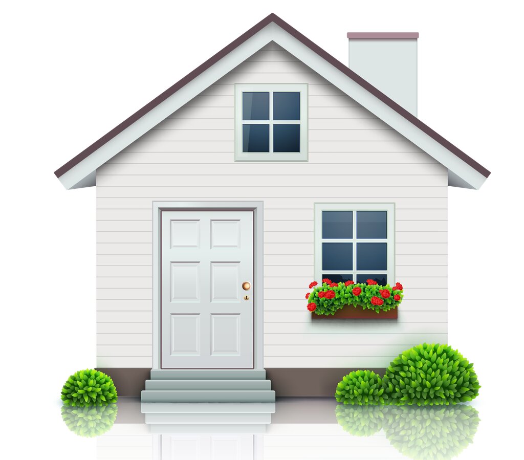 Дачный дом на белом фоне