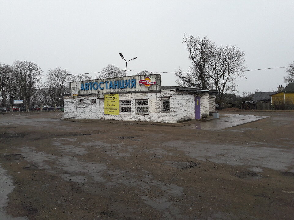 Остановка общественного транспорта Ивангородское АТП, Ивангород, фото