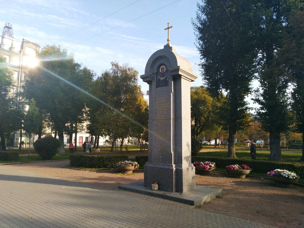 Memorial plaque, foundation stone Знак на месте снесённой Покровской церкви, Saint Petersburg, photo