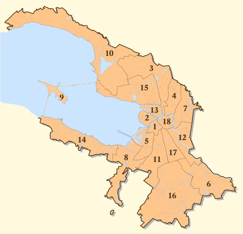 Районы санкт петербурга названия