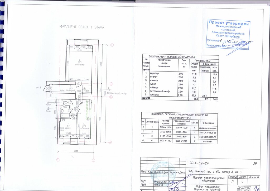 Штамп работы выполнены в соответствии с проектом