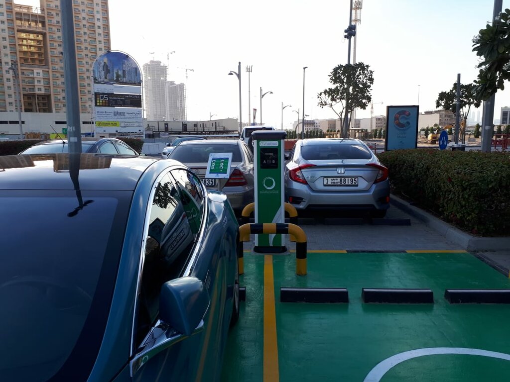 Electric car charging station EV Green Charger, Dubai, photo